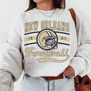 Vintage New Orleans Football Crewneck Sweatshirt, Retro New Orleans Saints Shirt